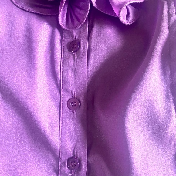 Purple Floral Embroidered Blouse, Womens S L - Picture 5 of 5